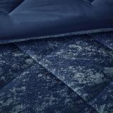 Intelligent Design Felicia Glam/Luxury Velvet Comforter Set with Throw Pillow ID10-1660 Navy