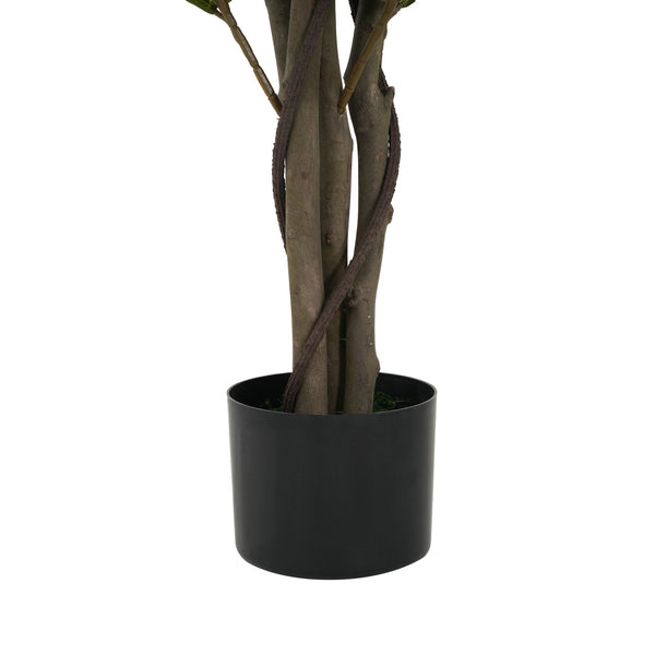 English Elm Christopher Knight Home® - 51" Lifelike Artificial Fiddle Leaf Fig Tree With Black Pot – No Maintenance, Ready To Style Indoors! N772P286774G