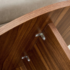 English Elm Versatile MDF Round Coffee Table with Modern Minimalist Nordic Design, Durable Scratch-Resistant Top Walnut W3226P278925