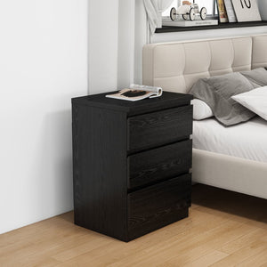English Elm 19.7-inch Matte Finish Nightstand with Touch Release Drawers for Minimalist Bedrooms Black W3151P407887