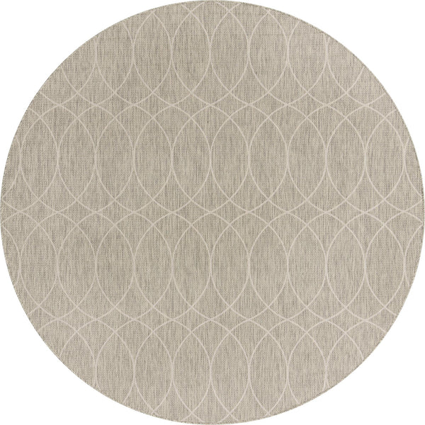 Unique Loom Outdoor Trellis Gitter Machine Made Trellis Rug Light Gray, Ivory 10' 0" x 10' 0"