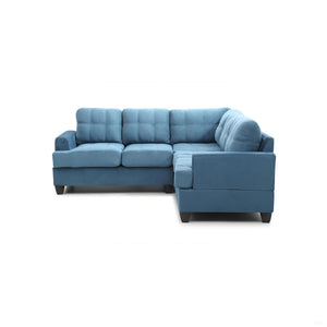 English Elm Glory Newbury G463B-SC Sectional Sofa - Compact PU Upholstery, Pocketed Coil Seats, Durable Frame Aqua Blue 49 L x 28.7 W x 16 H B078S00052