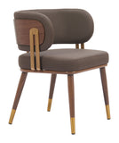 Brew Dining Chair - Set of 2 Brown & Walnut 110326 Zuo Modern