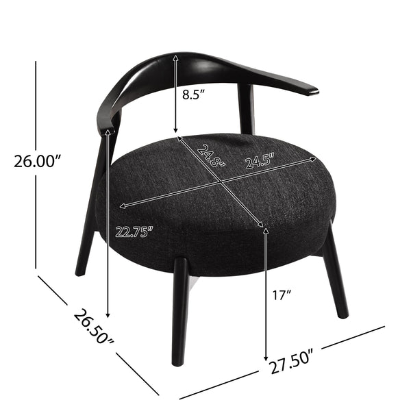 English Elm Christopher Knight Home® - ACCENT Chair with Plush Foam Cushion and Birch Wood Frame — Cozy, Supportive Seating for Living Room Black 74661.00BLK