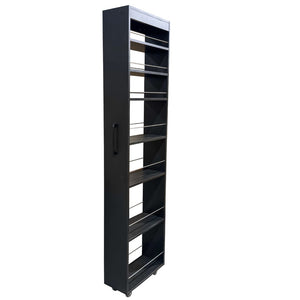 English Elm 7 Tier Rolling Narrow Pull Out Organizer Slim Particleboard Cart for Kitchen and Pantry W331P412325