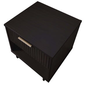 English Elm Granville 18" Black Nightstand With 1-Drawer - Modern Elegance & Durable Solid Wood Design B365P398166