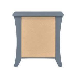 English Elm Nightstand with Curved Trim and Open Top Shelf, 2 Drawers in Gray with Silver Bar Pulls — Stylish Storage B016P256528
