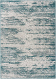 Unique Loom Outdoor Modern Cartago Machine Made Abstract Rug Teal, Ivory 7' 10" x 11' 0"