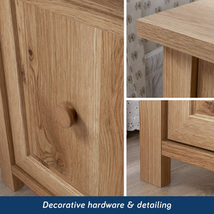 English Elm Night Stand - Rustic Brown Compact Storage Solution With Reversible Door, Ideal For Small Spaces B356P367971