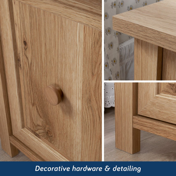 English Elm Night Stand - Rustic Brown Compact Storage Solution With Reversible Door, Ideal For Small Spaces B356P367971