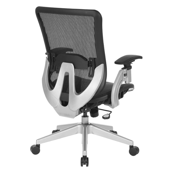 OSP Home Furnishings Vertical Mesh Back Office Chair with Lumbar Support Synchro Tilt and Pneumatic Lift 889-T11N6421R