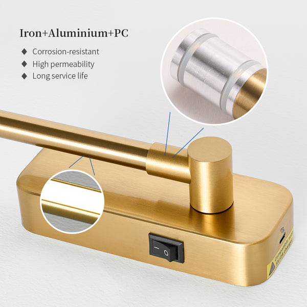 English Elm Battery Picture Light 16" Wireless LED Rechargeable Art Light with Remote Dimmer Sleek Metal Finish Gold W2312P374961