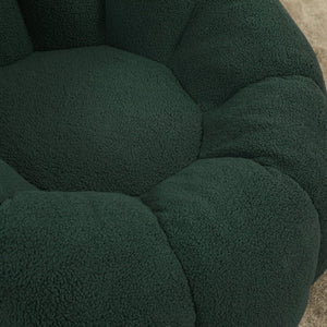 English Elm Bean Bag Lounge Chair Faux Fur Memory Foam Armrests Ergonomic Seat for Adults Green W2200P239874