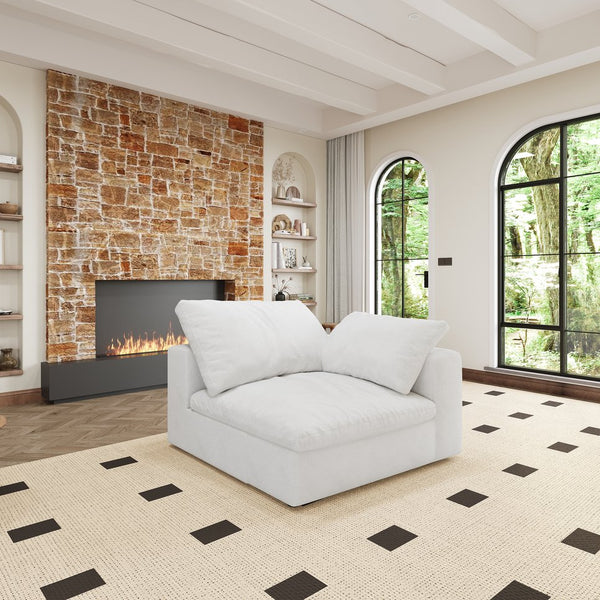 English Elm Cloud Sectional Sofa 160" - Down-Filled V-Shape Modular 5-Seater, Removable Washable Covers, Luxe Comfort W2824S00015