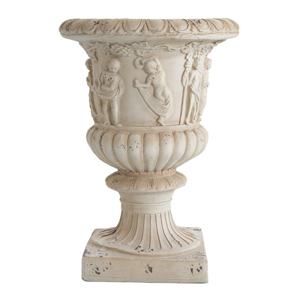 English Elm Mgo Classical Garden Urn Hand Painted Antique Finish Tall Outdoor Statement Planter N772P301515A