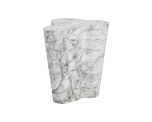 Sunpan Ava Contemporary Side Table - Unique Concrete Design with Eye-Catching Finish for Any Space Marble Look