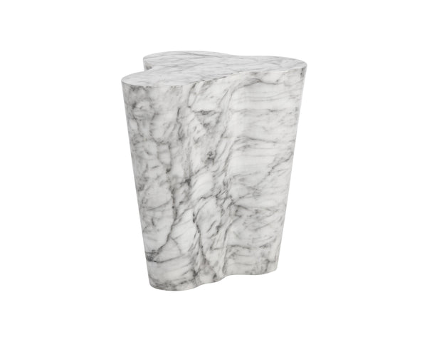 Sunpan Ava Contemporary Side Table - Unique Concrete Design with Eye-Catching Finish for Any Space Marble Look