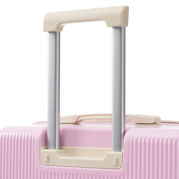 English Elm Luggage 5 Piece Hardside Abs Set with Front Access Carry on and Tsa Spinner Wheels Light Pink N732P391579U