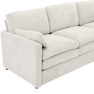English Elm 101.2" Modular Chenille Sectional Sofa with Tufted Cushions and Deep Seating for Living Room Beige N719S001924A