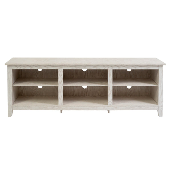 English Elm Walker Edison - Modern 3-Shelf Transitional TV Stand 70" for 80" TVs—Warp-Resistant MDF, 250lb Support, Cord Management White Washed 76 L x 22 W x 6 H B185P169327