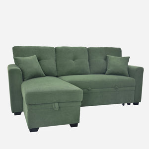 English Elm Sleeper Sectional with Storage Chaise Tufted Polyester Sofa Bed for Small Spaces W5568S00041