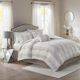 Madison Park Zuri Glam/Luxury 3PC Faux Fur Comforter Set MP10-8012 Snow Leopard