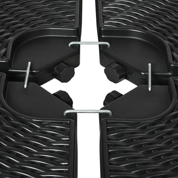 English Elm Outsunny Heavy-Duty Patio Umbrella Base Weights - 4-Piece Set, Fillable, Weather-Resistant Black W2225P174148-GIGA