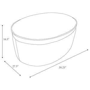 English Elm St. Helena Indigo Blue Oval Upholstered Storage Ottoman with Removable Padded Top and Patterned Fabric Elegance B062P299867