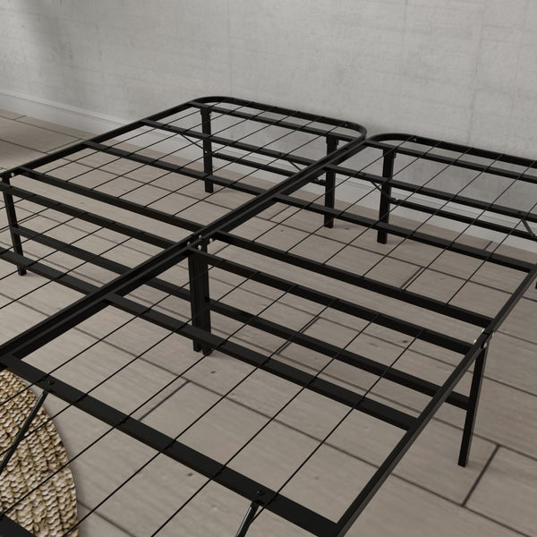 English Elm Omne Steel King Platform Foundation Heavy Duty Welded Frame with Underbed Storage B047P295938