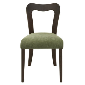 English Elm Christopher Knight Home® - Dining Chair Modern Set of 2 with Rounded Back and Upholstered Seat on Durable Rubberwood Frame Dark Brown,Green N771P254007L