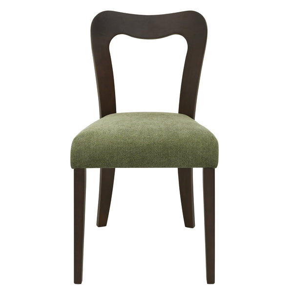 English Elm Christopher Knight Home® - Dining Chair Modern Set of 2 with Rounded Back and Upholstered Seat on Durable Rubberwood Frame Dark Brown,Green N771P254007L