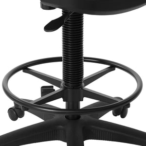 OSP Home Furnishings Sculptured Vinyl Drafting Chair Ergonomic Adjustable Seat for Lab or Tall Workstation Use DC517V