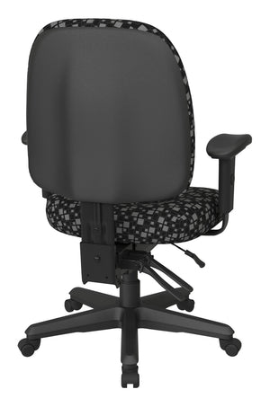 OSP Home Furnishings Ergonomics Chair Adjustable Lumbar Support Seat for Productive Home Office Comfort Domino 43808-K107