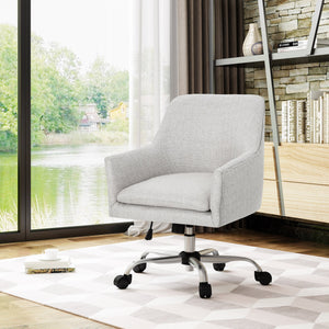 English Elm Christopher Knight Home® - OFFICE Chair with Plush Upholstery, Sloped Armrests, Swivel Lift & Chrome Caster Base for Comfort Beige 63624.00BGE