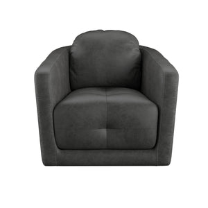 English Elm Wallace & Bay - Gray Swivel Accent Chair with Contemporary Gray Fabric, Easy-Care Upholstery, Compact 35" Width B361P384409