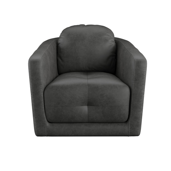 English Elm Wallace & Bay - Gray Swivel Accent Chair with Contemporary Gray Fabric, Easy-Care Upholstery, Compact 35" Width B361P384409