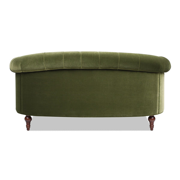 English Elm Jennifer Taylor Home - La Victorian Chesterfield Loveseat in Luxurious Velvet with Nailhead Trim, Solid Hardwood Frame, 70" Olive Green B2719P238185