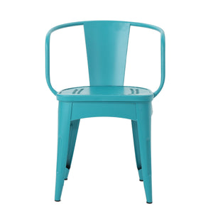 English Elm Christopher Knight Home® - LOURDES 3 PC KD METAL SET Bistro Patio 3-Piece Cast Iron Table & 2 Stackable Cafe Chairs, Weatherproof Elegance Teal 56559.00MCT
