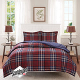 Madison Park Essentials Bernard Lodge/Cabin 3M Scotchgard Down Alternative Comforter Mini Set BASI10-0398 Red