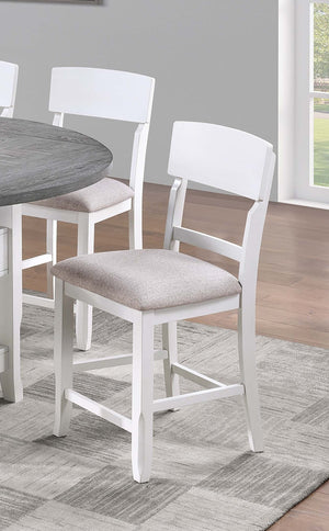 English Elm Antique Ladder-Back High Chairs Set of 2 with Padded Fabric Seats, Rustic Stable Counter Stools 24" H B011P367990