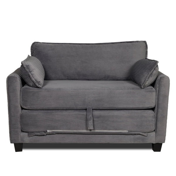 English Elm 2-in-1 Corduroy Loveseat Sleeper with Storage Converts for Living Room or Studio Grey W2715P409861