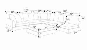 English Elm Large Corduroy Modular Sectional Sofa Sleeper with Ribbed Texture for Open Living Black B2748S00013