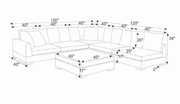 English Elm Large Corduroy Modular Sectional Sofa Sleeper with Ribbed Texture for Open Living Black B2748S00013