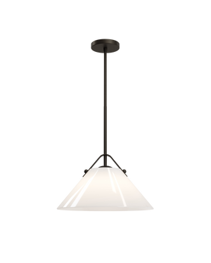 Currey & Company Bronwen Brass Pendant Light - Equestrian-inspired Elegance With Dimmable Flared Glass Shade Black Glass ,Metal 9000-1281-currey-company