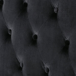 English Elm Christopher Knight Home® - LOVESEAT wingback velvet button-tufted diamond stitch loveseat with plush comfort and durable sheen Black 61186.00NVLTBLK