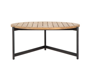 Sunpan Amalfi Coffee Table - Modern Outdoor Elegance with Durable Teak Wood Top and Black Aluminum Frame Large - 36W x 36D x 17H