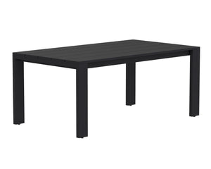 Sunpan Lucerne Modern Square Dining Table - Stylish Sterling Black Aluminum for Outdoor Elegance 70W x 40D x 30H