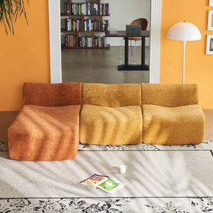 English Elm Modular Teddy Fleece Cloud Sectional Legless Sofa for Living Room Apartment W1765S00128