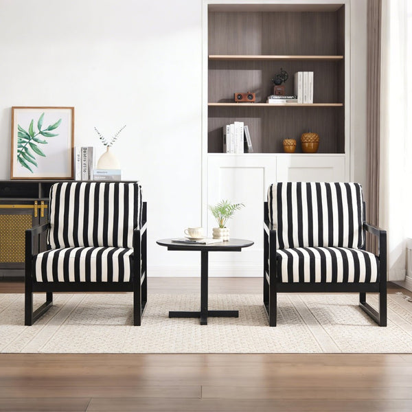 English Elm Mid-century Modern Linen Lounge Chair with Solid Wood Legs for Living Room W1249P479873