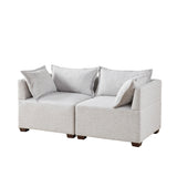 INK+IVY Molly Modern/Contemporary 2-Piece Modular Loveseat Sofa II100-0532 Silver Grey